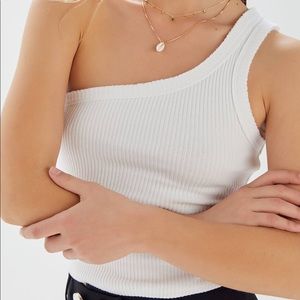 Urban Outfitters One Shoulder Ribbed Tank